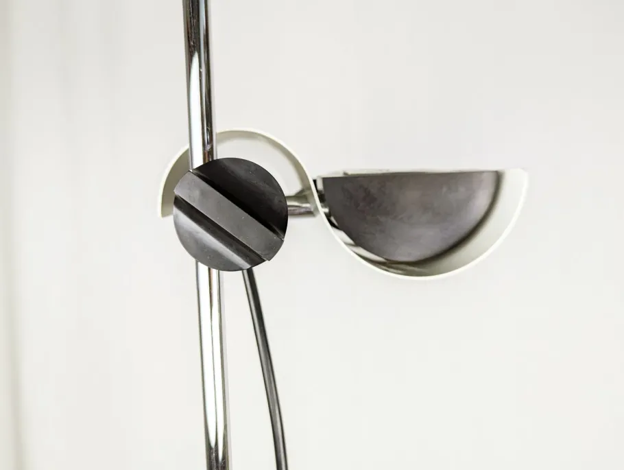 Best Pamono 333 Dim Floor Lamp in Chrome Plated & White Metal by Magistretti for Oluce, 1975
