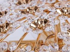 Best Pamono 17 Semi Flush Mount in Swarovski Crystal and Gilt-Brass from Palwa, 1960s