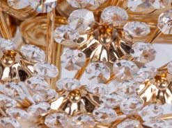 Best Pamono 17 Semi Flush Mount in Swarovski Crystal and Gilt-Brass from Palwa, 1960s