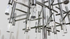 Best Pamono Acrylic Glass and Chrome Chandelier by Gaetano Sciolari, 1970s
