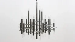 Best Pamono Acrylic Glass and Chrome Chandelier by Gaetano Sciolari, 1970s