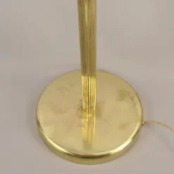 Sale Pamono Adjustable Brass Floor Lamp with Green Shade, Italy, 1930s