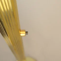 Sale Pamono Adjustable Brass Floor Lamp with Green Shade, Italy, 1930s