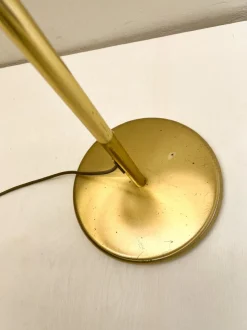 Outlet Pamono Adjustable Brass Swing Arm Floor Reading Lamp from Holtkotter, Germany, 1980s