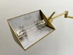 Outlet Pamono Adjustable Brass Swing Arm Floor Reading Lamp from Holtkotter, Germany, 1980s