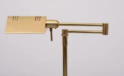 New Pamono Adjustable Brass Swing Arm Floor Lamp attributed to Holtkoetter, Germany, 1980s