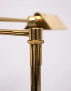 New Pamono Adjustable Brass Swing Arm Floor Lamp attributed to Holtkoetter, Germany, 1980s