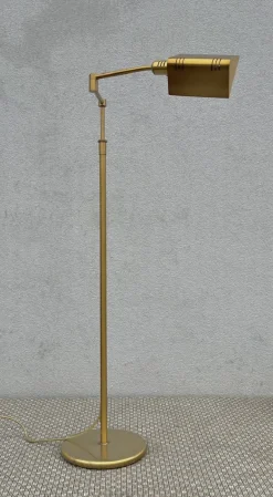 Best Pamono Adjustable Swing Arm Brass Floor Lamp from Holtkötter, 1970s