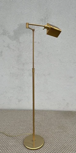 Best Pamono Adjustable Swing Arm Brass Floor Lamp from Holtkötter, 1970s
