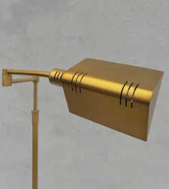 Best Pamono Adjustable Swing Arm Brass Floor Lamp from Holtkötter, 1970s