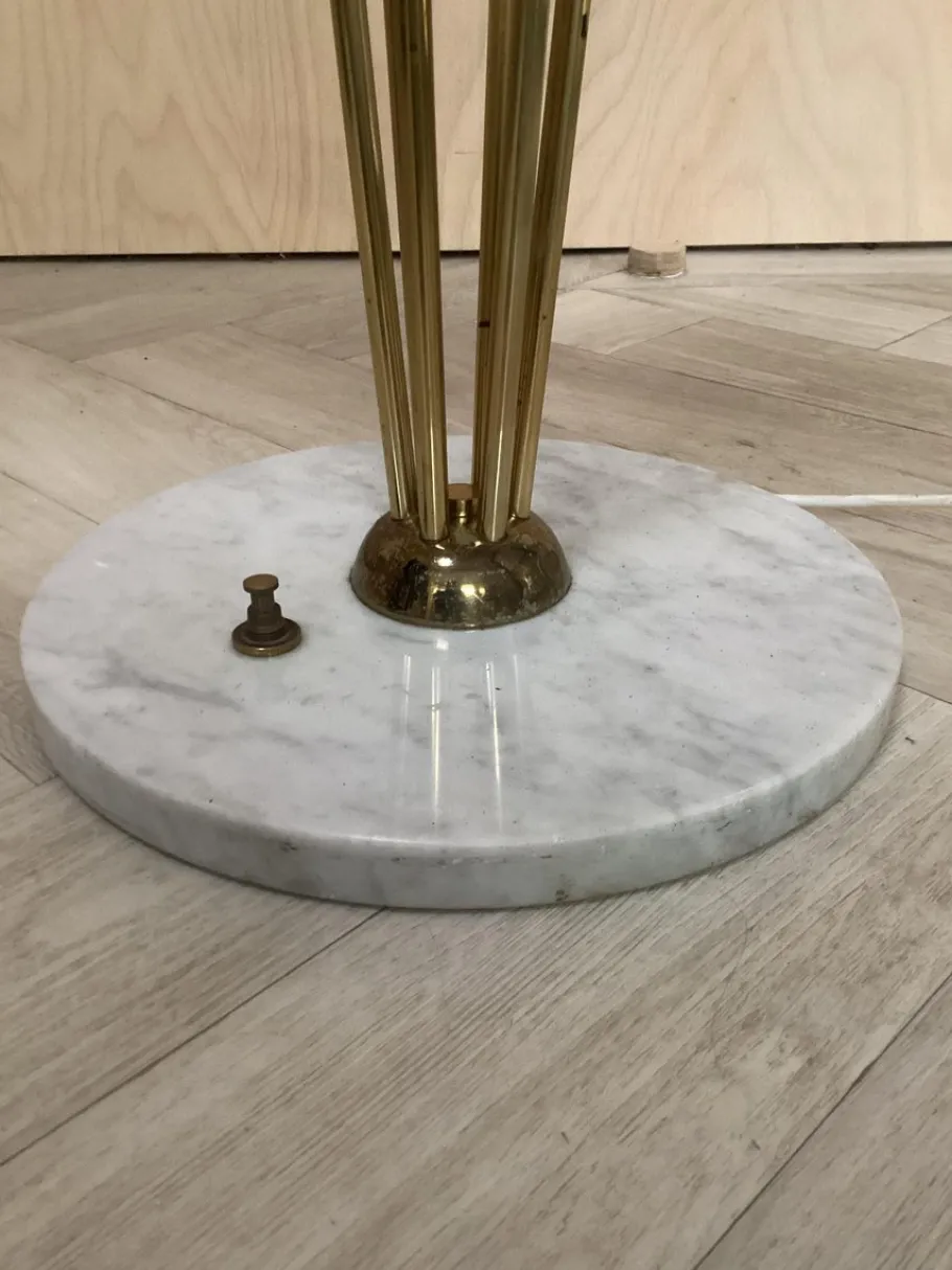 Best Pamono Alberello Floor Lamp in Marble, Brass & Glass from Stilnovo, Italy, 1960s