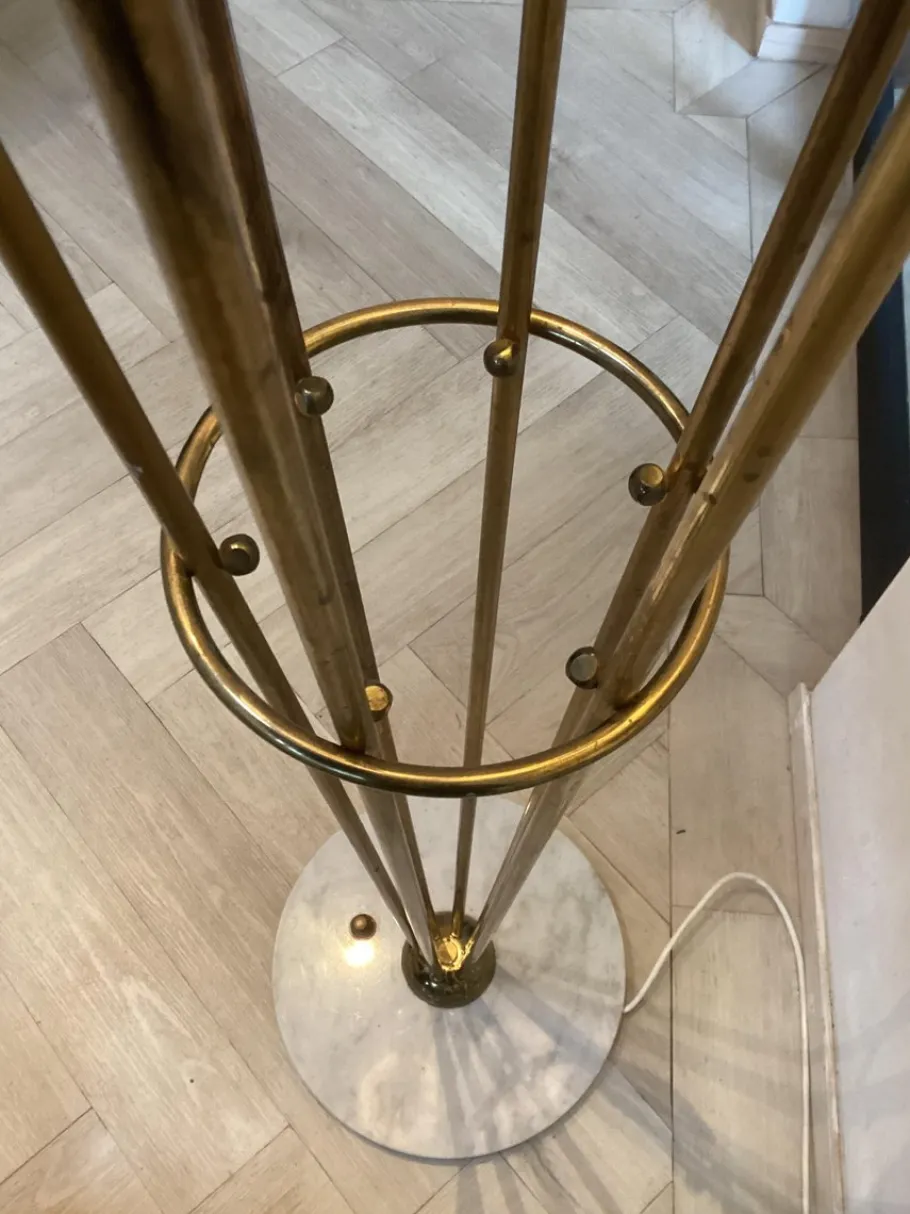 Best Pamono Alberello Floor Lamp in Marble, Brass & Glass from Stilnovo, Italy, 1960s