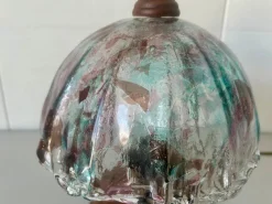 Clearance Pamono Amethyst and Green Glass Table Lamp with Cherrywood Base, 1980s
