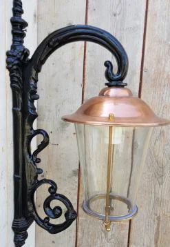 Pamono Antique Art Nouveau Black Copper Wall Lantern
