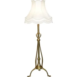 Pamono Antique Art Nouveau Brass Height Adjustable Standing Floor Lamp with Sculptured Frame