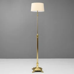 Pamono Antique Brass Standard Lamp, 1890