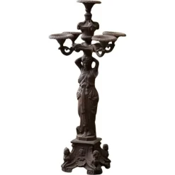 Outlet Pamono Antique Cast Iron Outdoor Candelabra Sculpture, 1890s