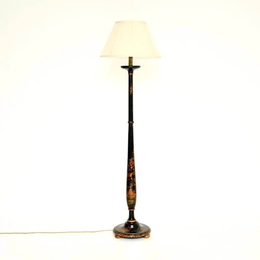 Discount Pamono Antique Chinoiserie Lacquered Floor Lamp, 1920s
