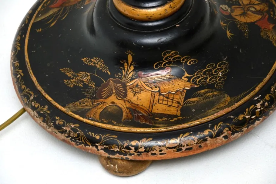 Discount Pamono Antique Chinoiserie Lacquered Floor Lamp, 1920s