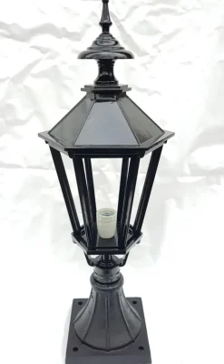 Outlet Pamono Antique Classic Victorian Cast Iron Pillar Lamp Lantern on Base Outdoor Lamp