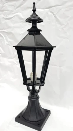 Outlet Pamono Antique Classic Victorian Cast Iron Pillar Lamp Lantern on Base Outdoor Lamp