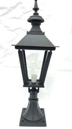 Discount Pamono Antique Classic Victorian Cast Iron Pillar Lamp Lantern on Base Outdoor Lamp