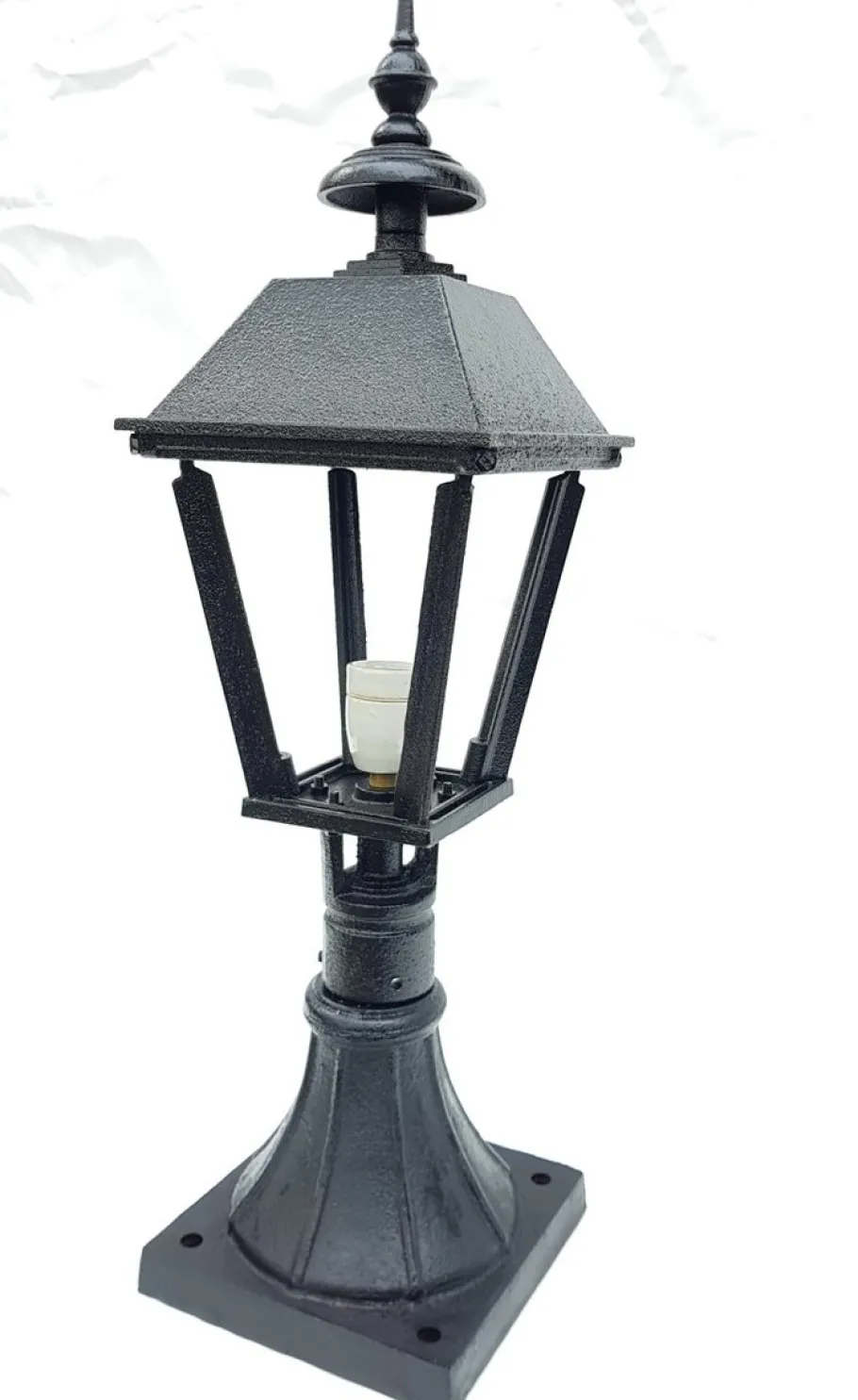 Online Pamono Antique Classic Victorian Cast Iron Pillar Lamp Lantern on Base Outdoor Lamp