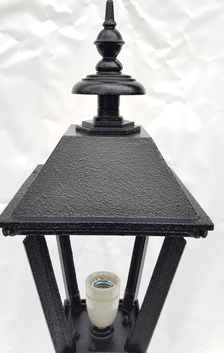 Online Pamono Antique Classic Victorian Cast Iron Pillar Lamp Lantern on Base Outdoor Lamp