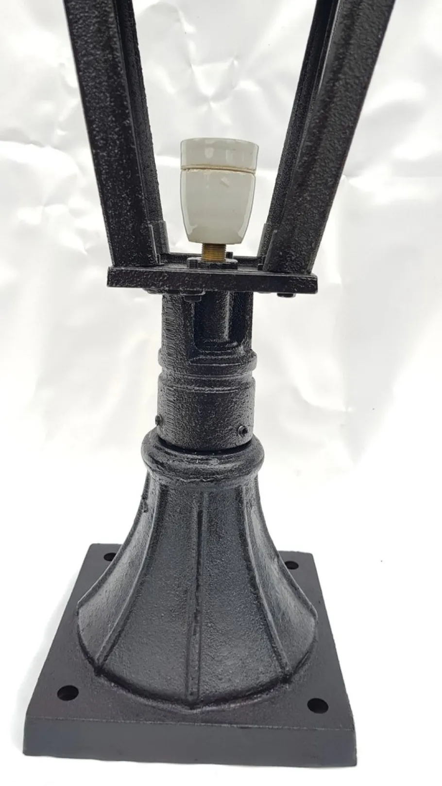 Online Pamono Antique Classic Victorian Cast Iron Pillar Lamp Lantern on Base Outdoor Lamp