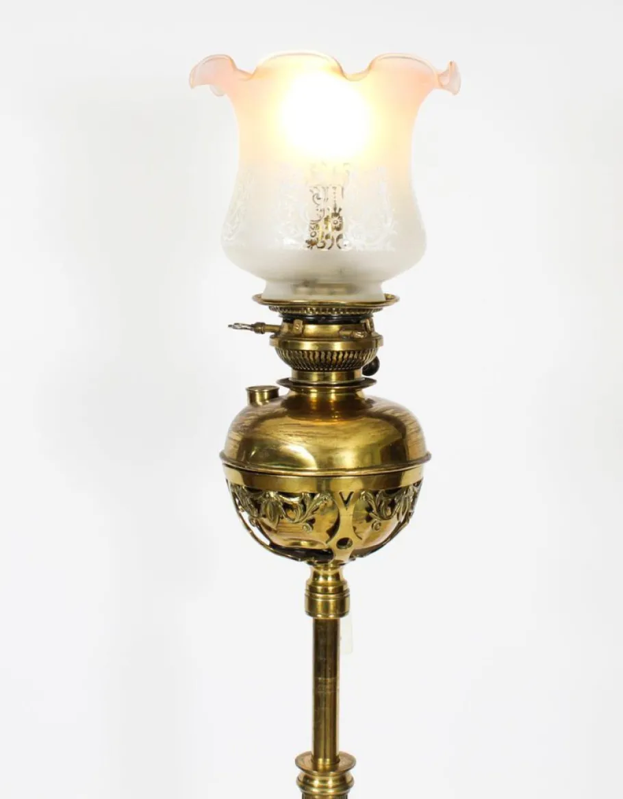 Discount Pamono Antique Edwardian Ormolu Gilt Bronze Standard Oil Lamp, 1890s