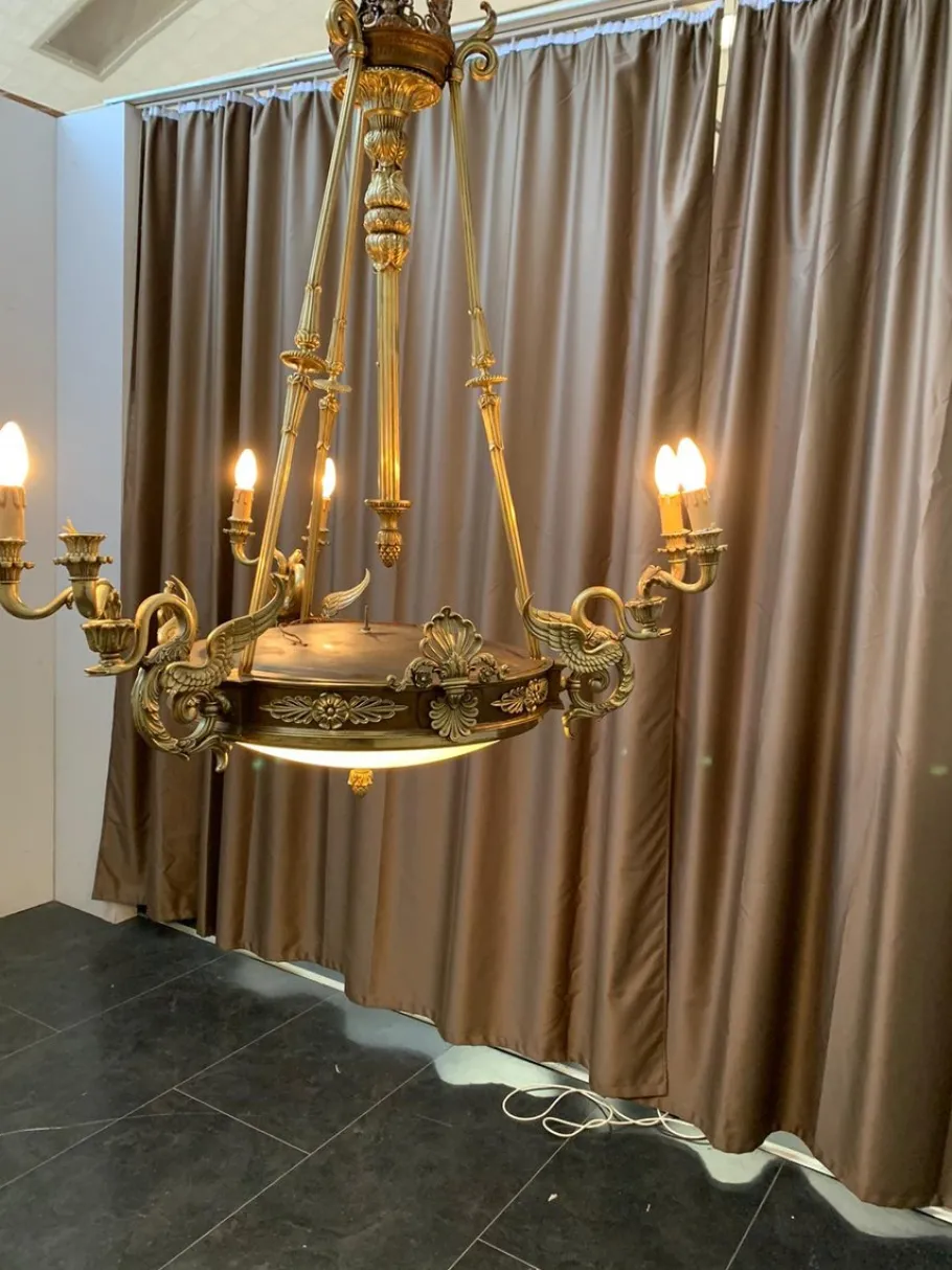 Best Pamono Antique Empire Gilded Bronze Chandelier
