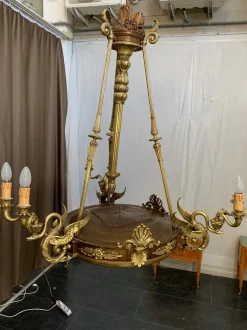Best Pamono Antique Empire Gilded Bronze Chandelier