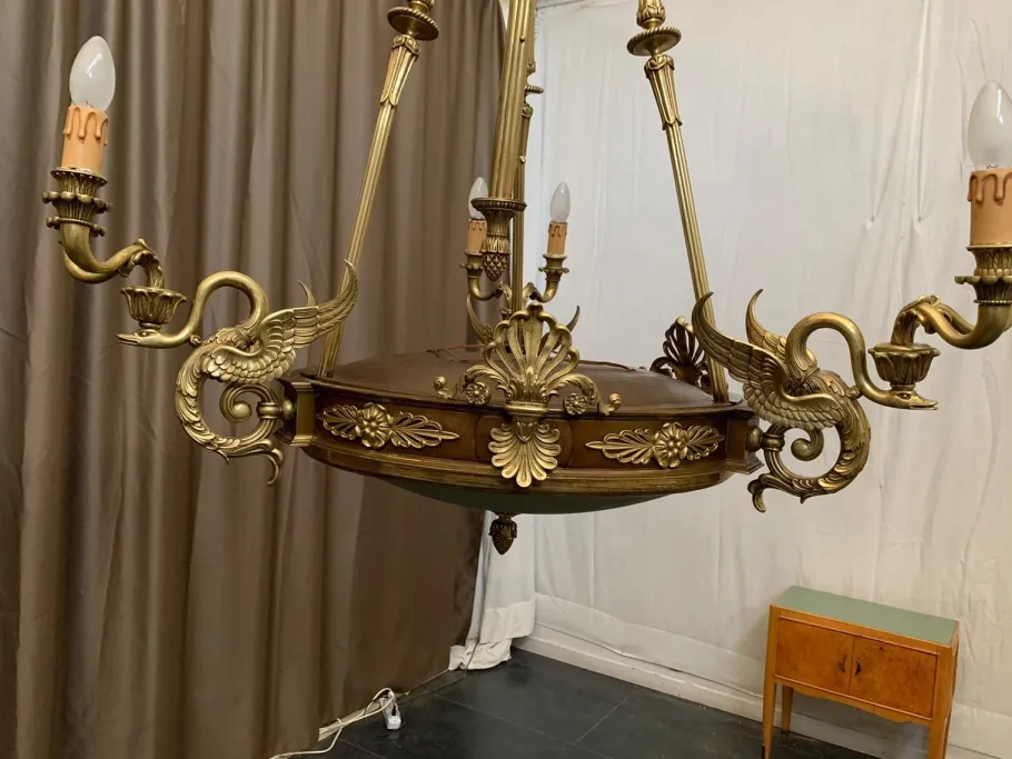 Best Pamono Antique Empire Gilded Bronze Chandelier