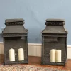Pamono Antique Enamelled Metal Lanterns, Set of 2
