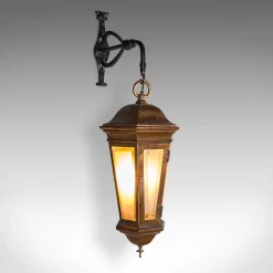 Pamono Antique English Courtyard Light in Bronze and Wrought Iron, 1850
