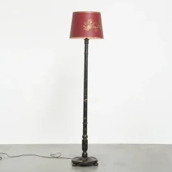 Best Pamono Antique English Japanese Style Standing Lamp with Painting Work, Early 1900s