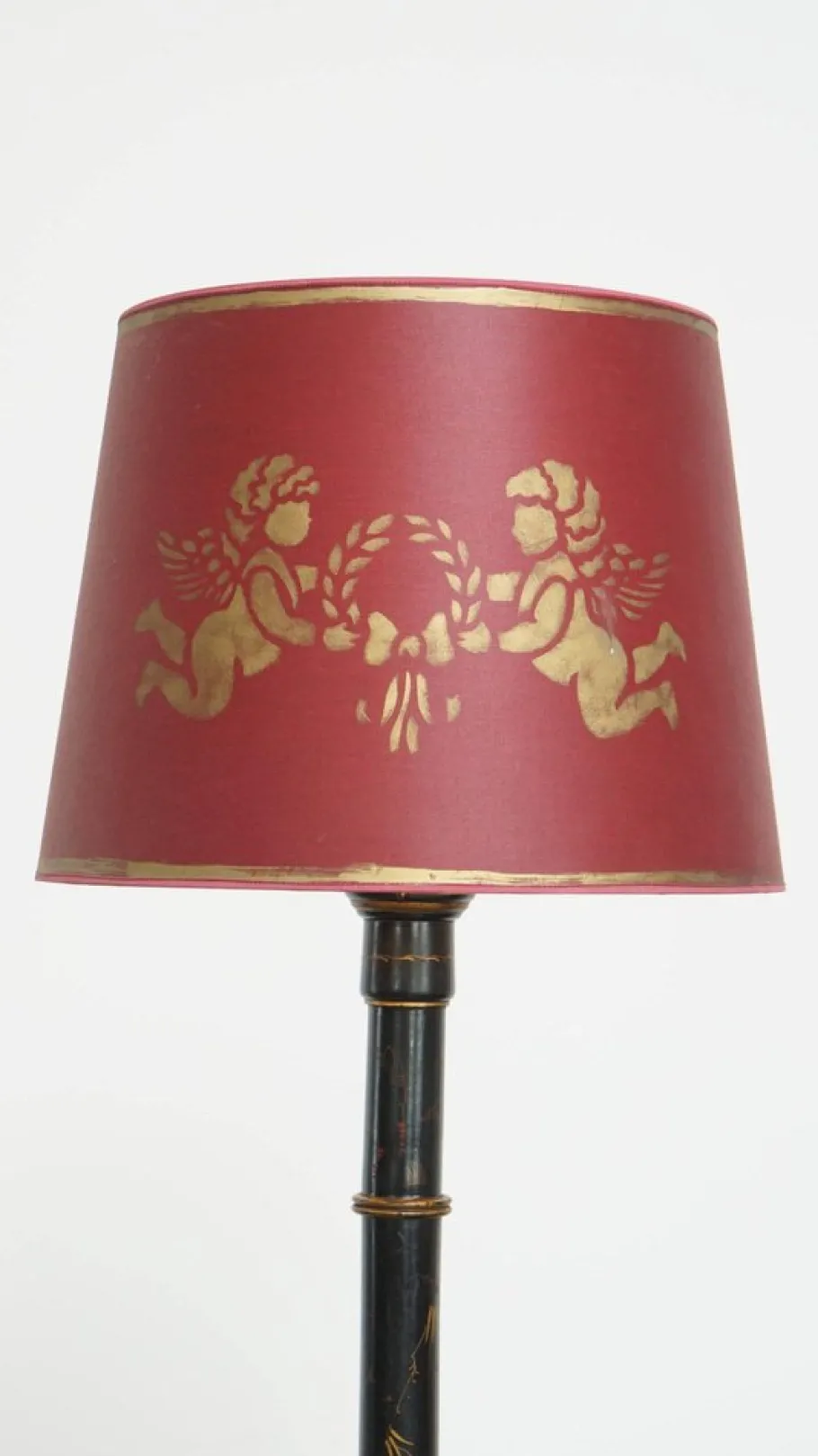 Best Pamono Antique English Japanese Style Standing Lamp with Painting Work, Early 1900s