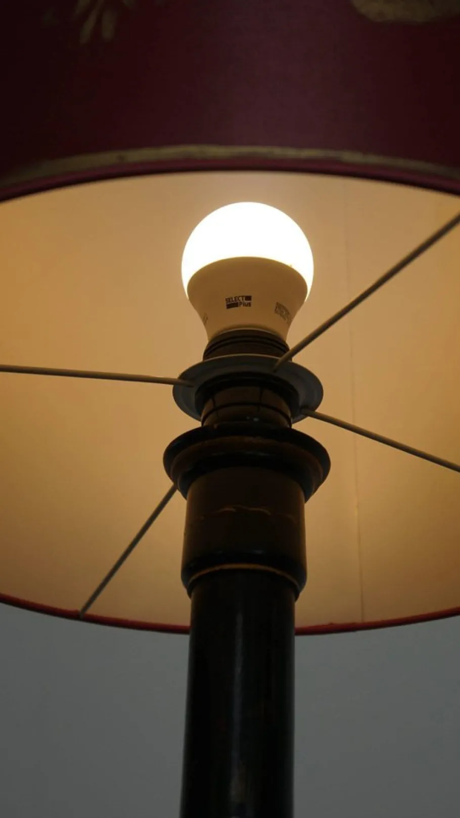 Best Pamono Antique English Japanese Style Standing Lamp with Painting Work, Early 1900s