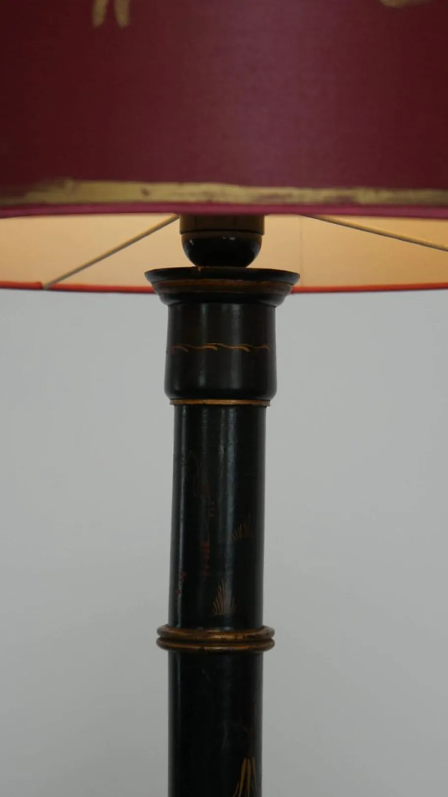 Best Pamono Antique English Japanese Style Standing Lamp with Painting Work, Early 1900s