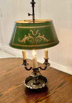 Clearance Pamono Antique French Silver Plated Triple Bouillotte Desk Lamp, 1890s