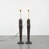 Discount Pamono Antique Hand-Carved Wood Floor Lamps with Lion Heads, Set of 2