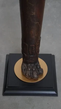 Discount Pamono Antique Hand-Carved Wood Floor Lamps with Lion Heads, Set of 2