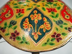 Clearance Pamono Antique Islamic Syrien Brass Floor Lamp with Hand Painted Camel Skin Leather Lampshade, 1930s