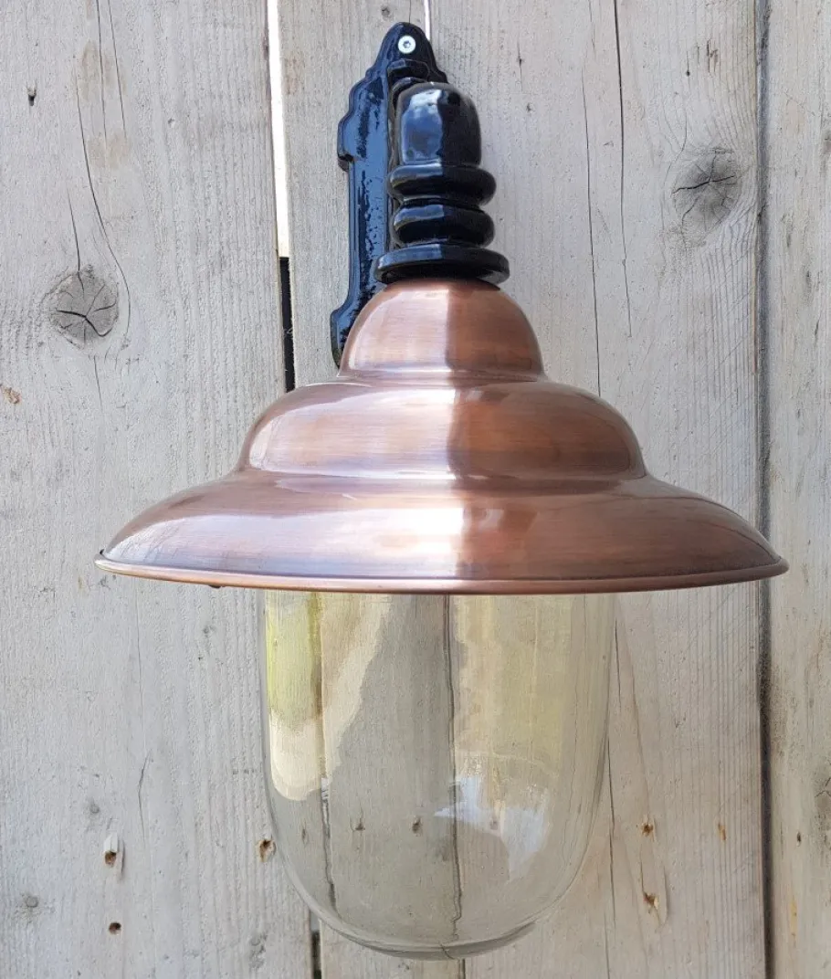 Sale Pamono Antique Italian Black Copper Wall Lantern