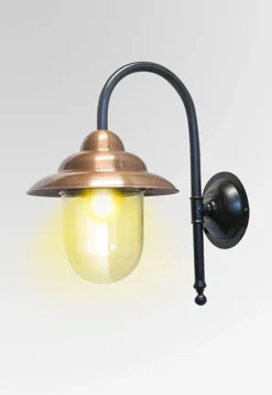 Clearance Pamono Antique Italian Black Copper Outdoor Wall Lamp
