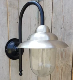 Outlet Pamono Antique Italian Black Pewter Outdoor Wall Lamp