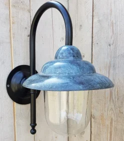 Outlet Pamono Antique Italian Green Copper Patina Outdoor Wall Lamp
