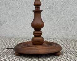 Outlet Pamono Antique Open Barley Twist Wooden Floor Lamp, 1920s