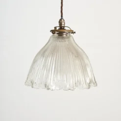 Clearance Pamono Antique Reclaimed Glass Pendant from Holophane, 1940s