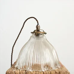 Clearance Pamono Antique Reclaimed Glass Pendant from Holophane, 1940s